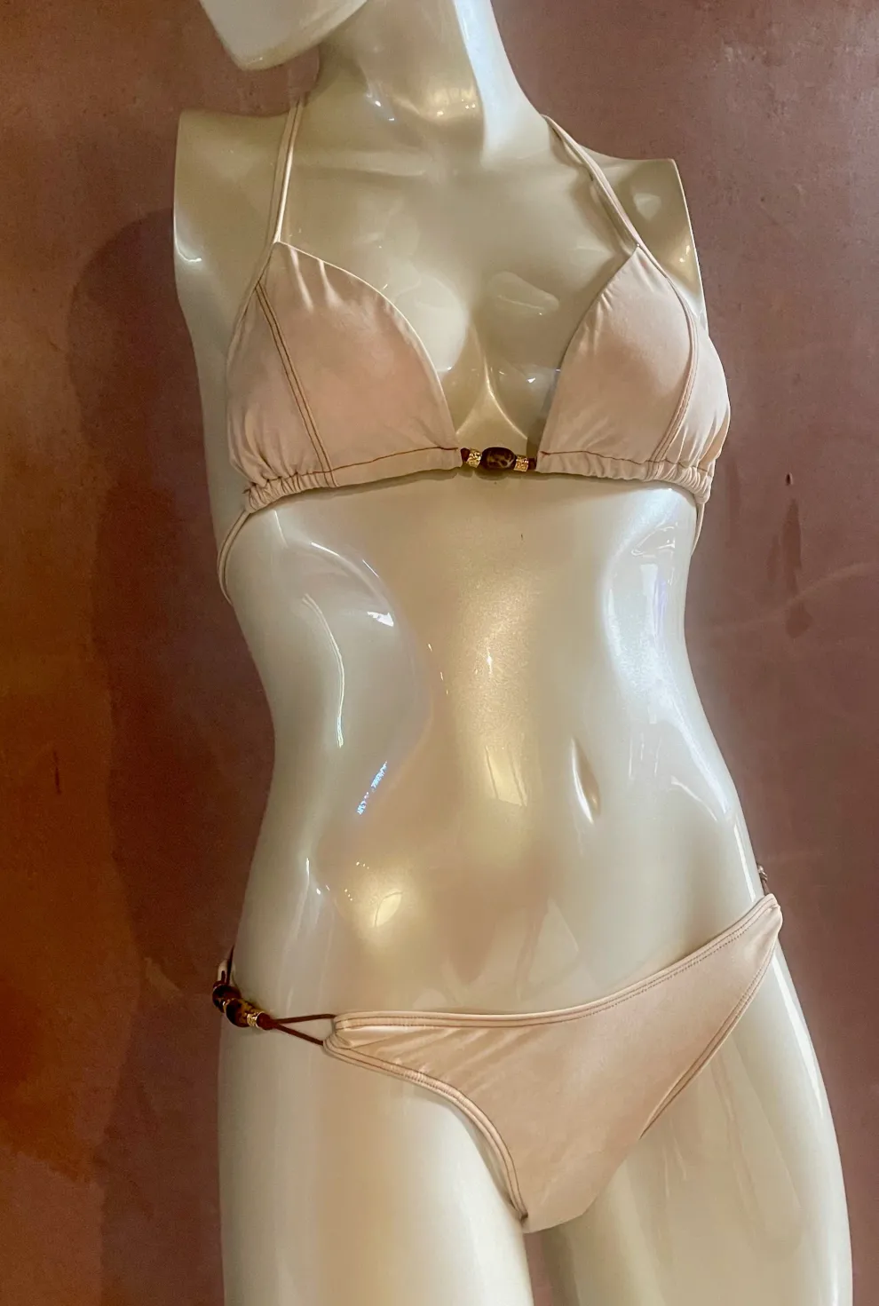 Cream Bead Bikini